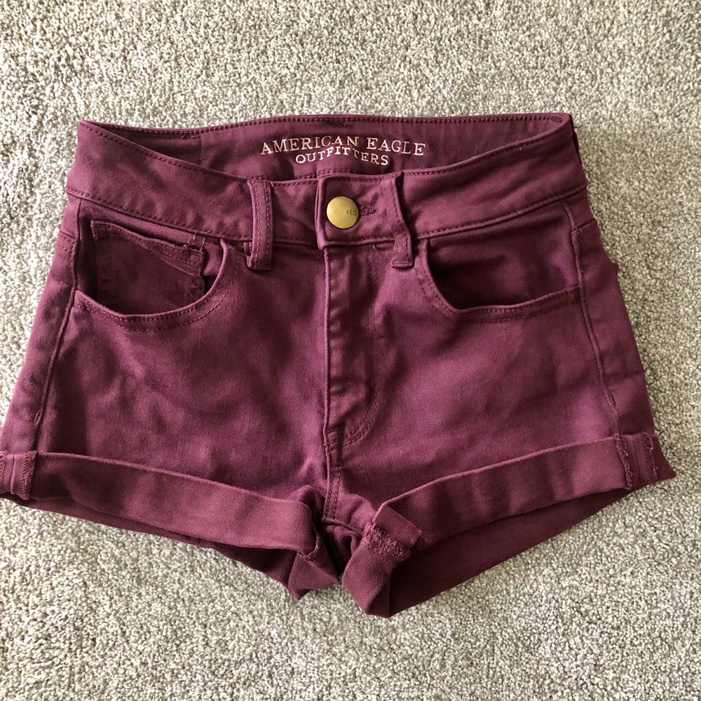 American Eagle AEO Hi-Rise Shortie Shorts Super Stretch Denim Jeans
